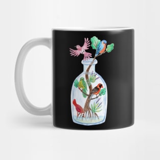 Birds in a Bottle Watercolor Painting Mug